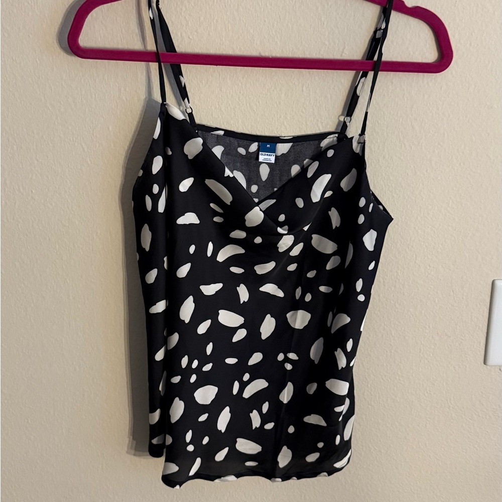 Old Navy Black and White Abstract Blouse